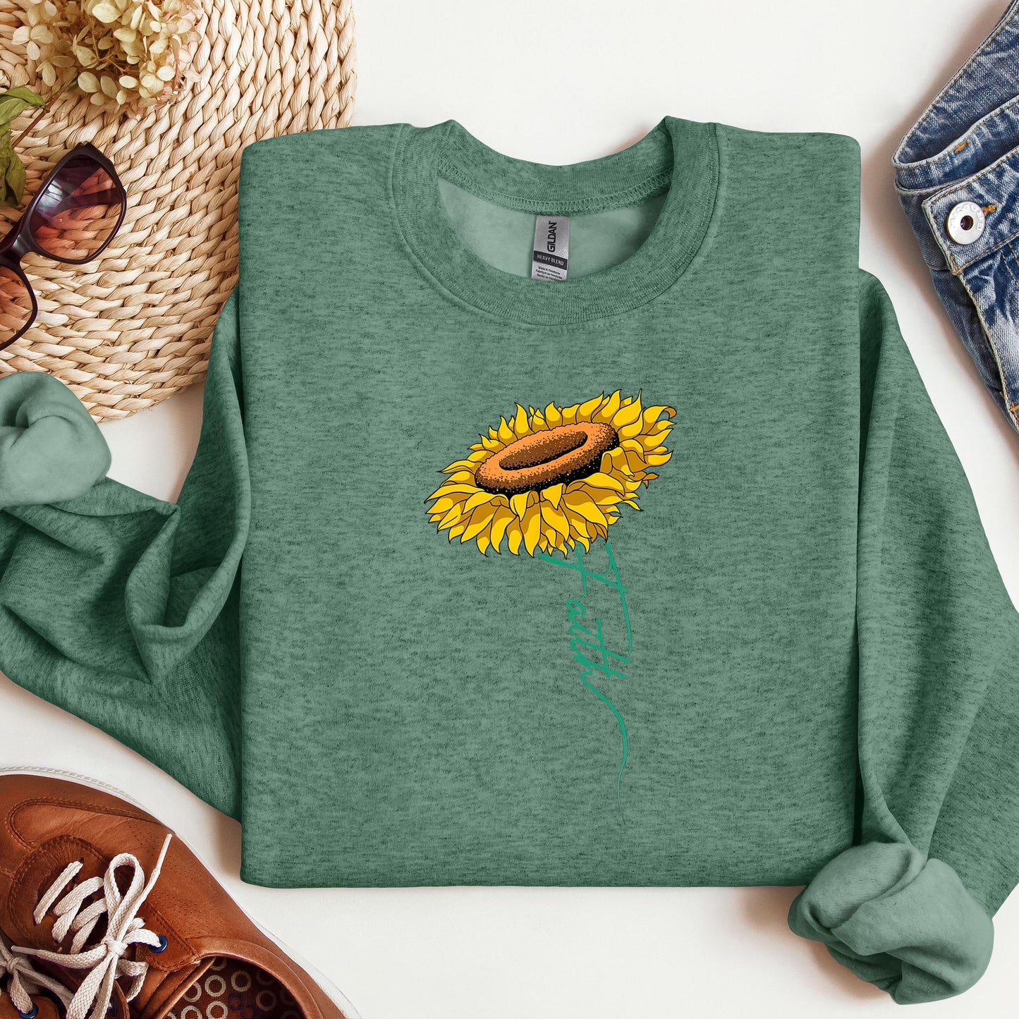Faith Cross Sunflower