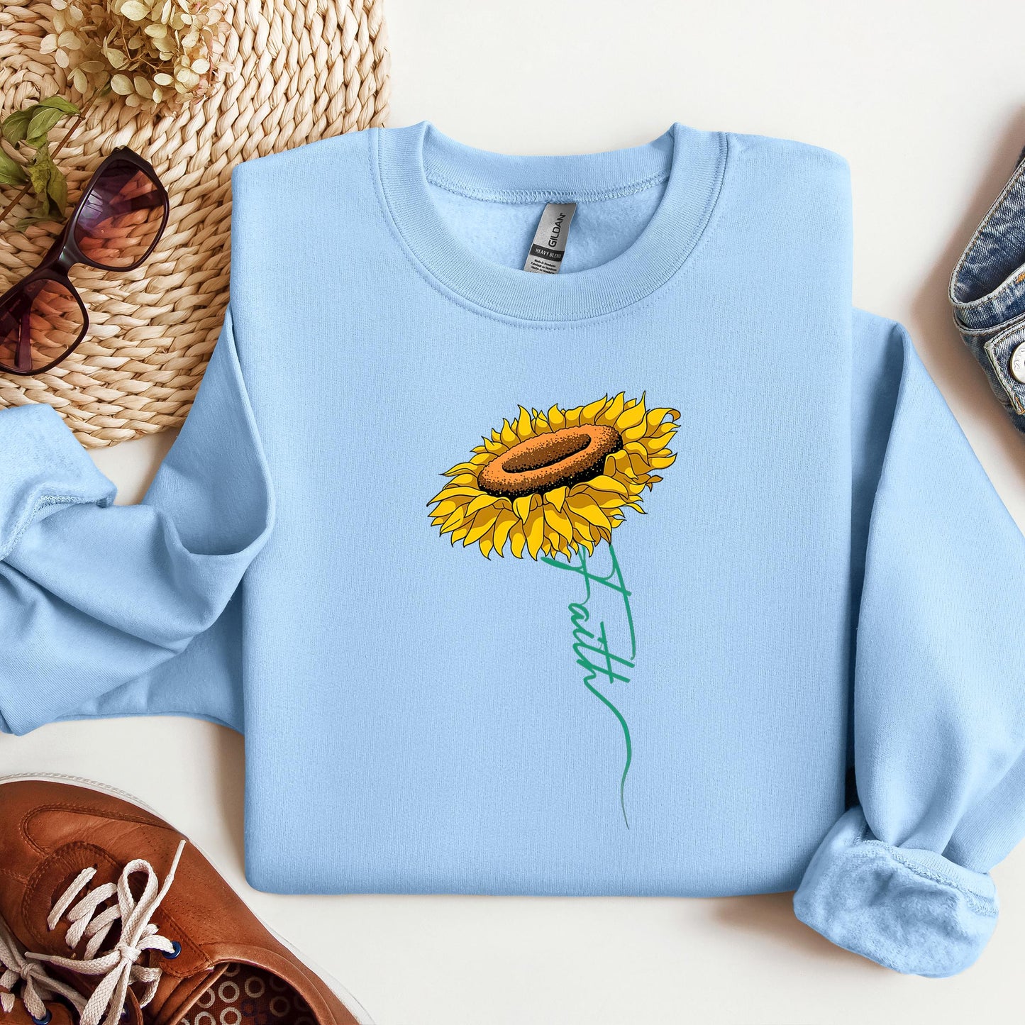Faith Cross Sunflower
