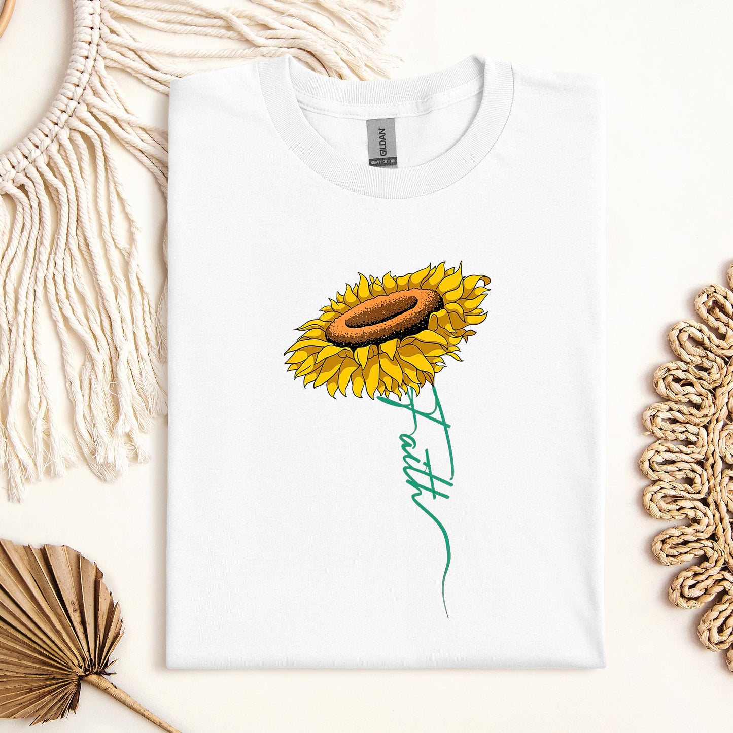 Faith Cross Sunflower