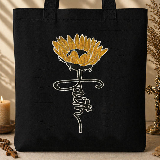 Faith Flower Tote Bag