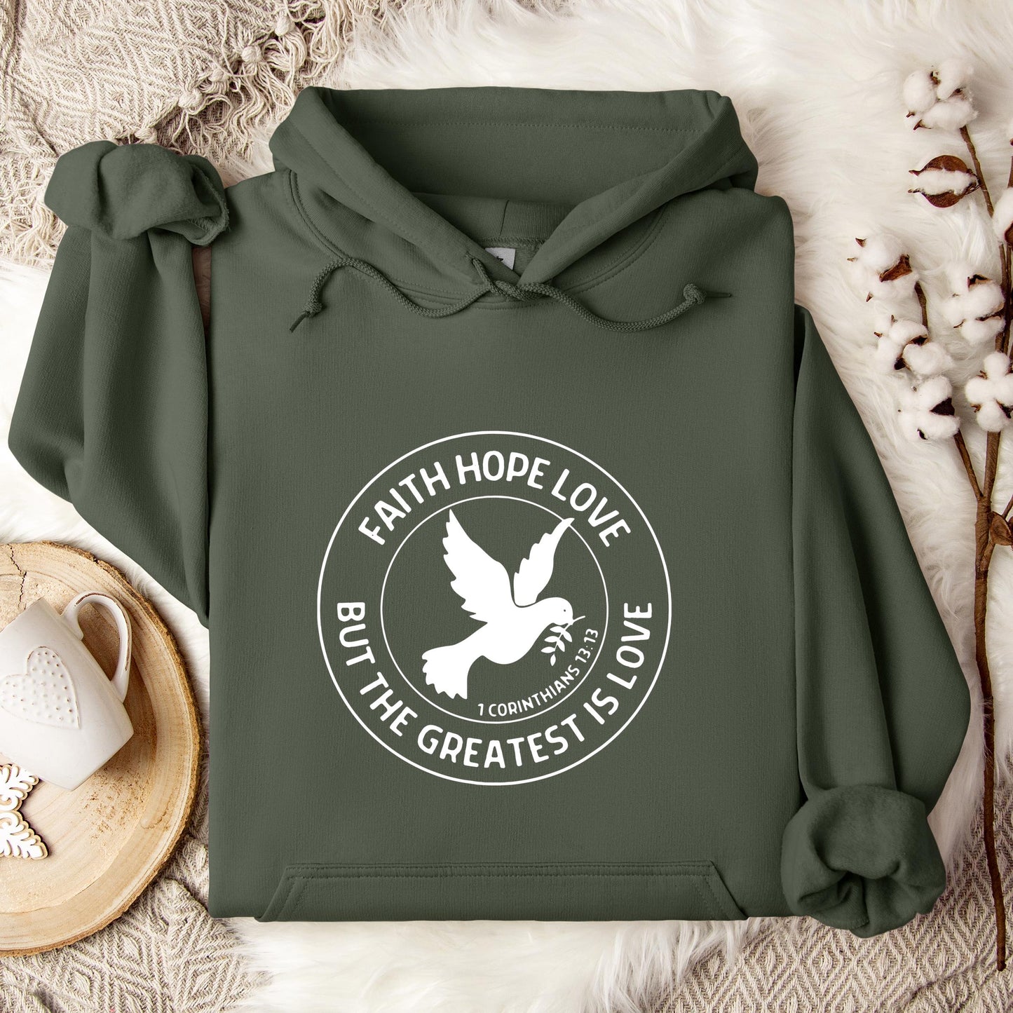 Faith Hope Love But The Greatest Is Love 1 Corinthians 13.13 Hoodie