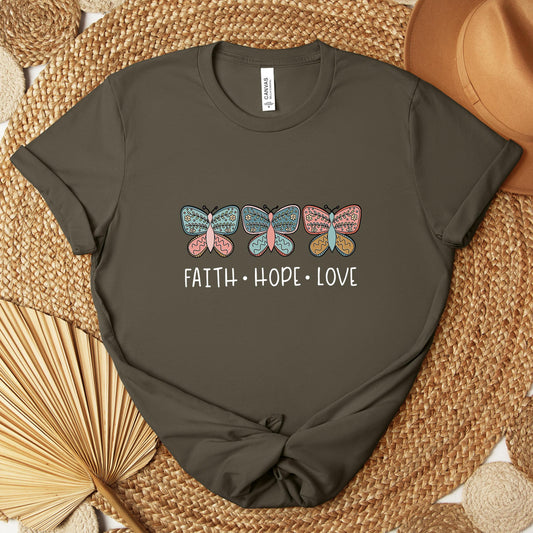 Faith Hope Love Butterflies 01 Premium T-shirt