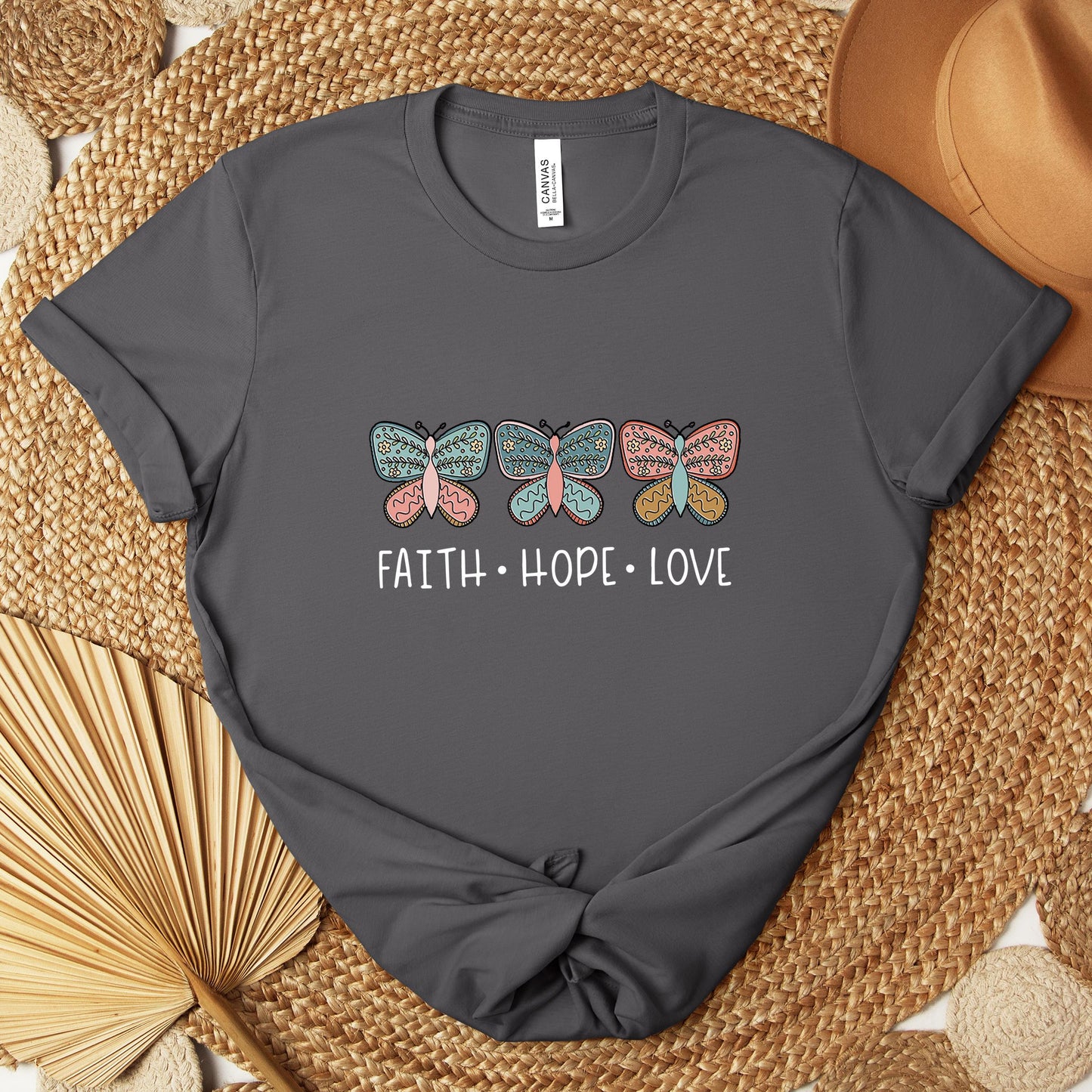 Faith Hope Love Butterflies 01 Premium T-shirt