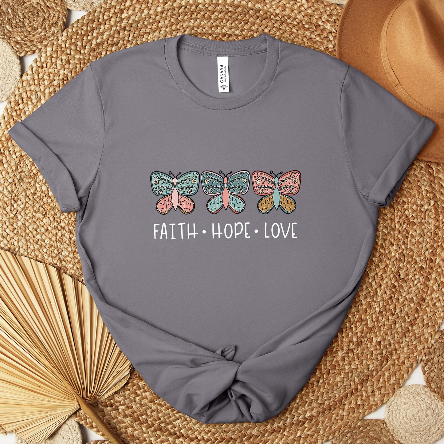 Faith Hope Love Butterflies 01 Premium T-shirt