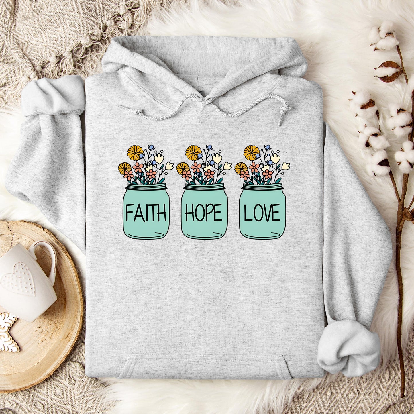 Faith Hope Love Flower 01 Hoodie