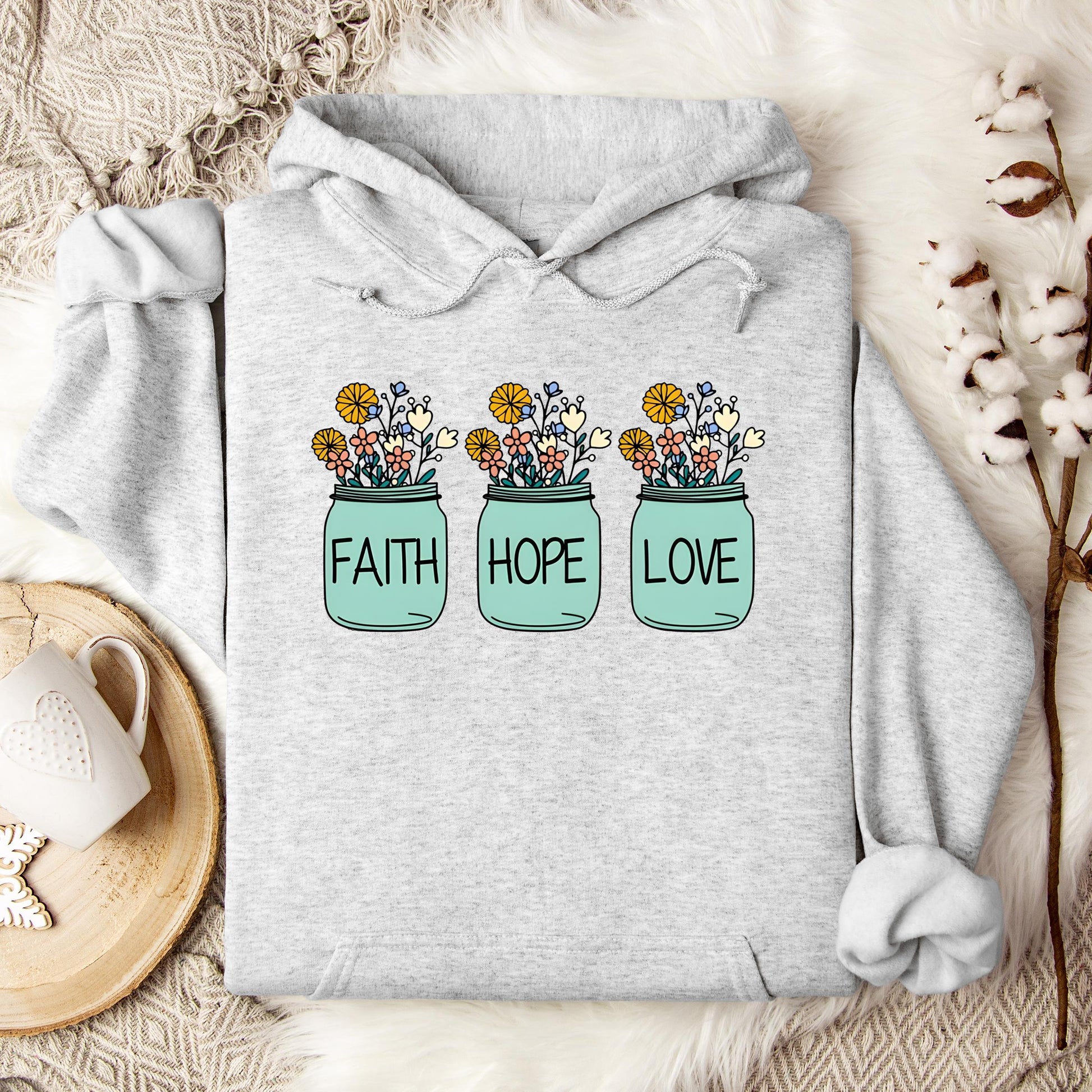Faith Hope Love Flower 01 Hoodie