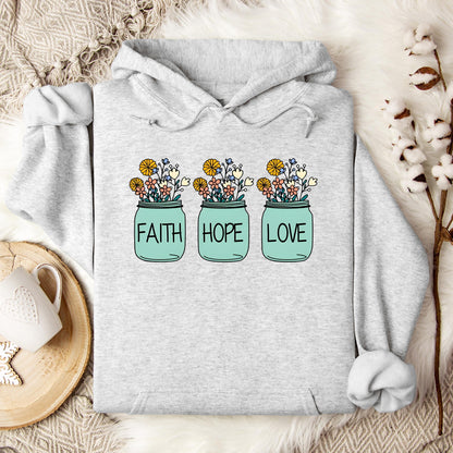 Faith Hope Love Flower 01 Hoodie