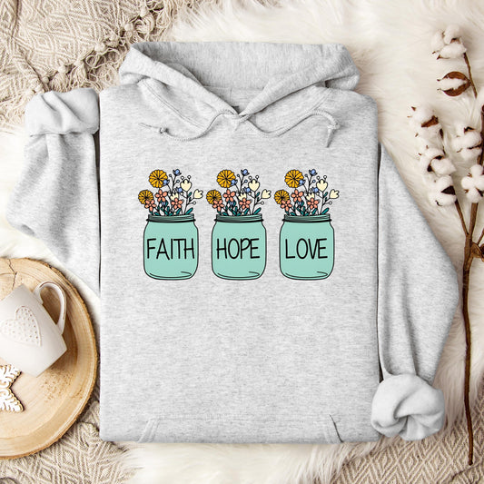 Faith Hope Love Flower 01 Hoodie