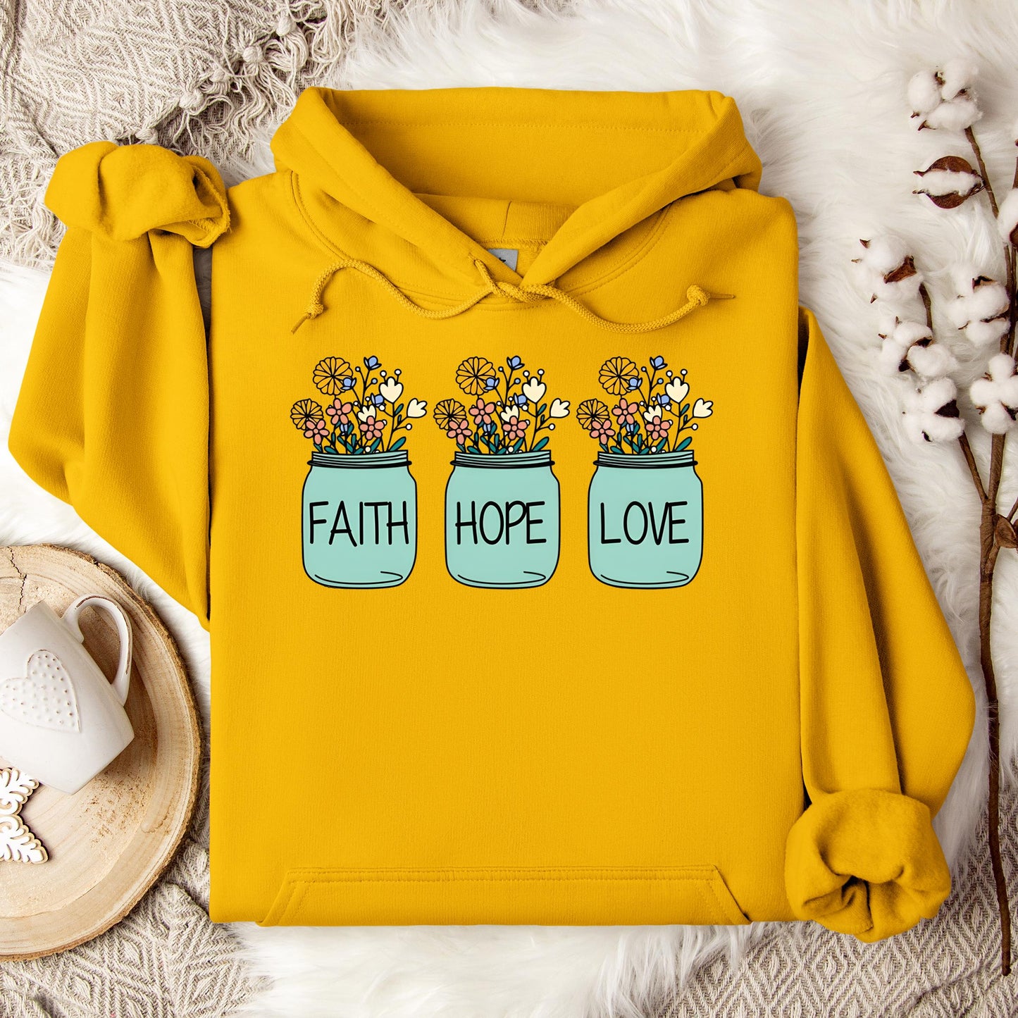 Faith Hope Love Flower 01 Hoodie