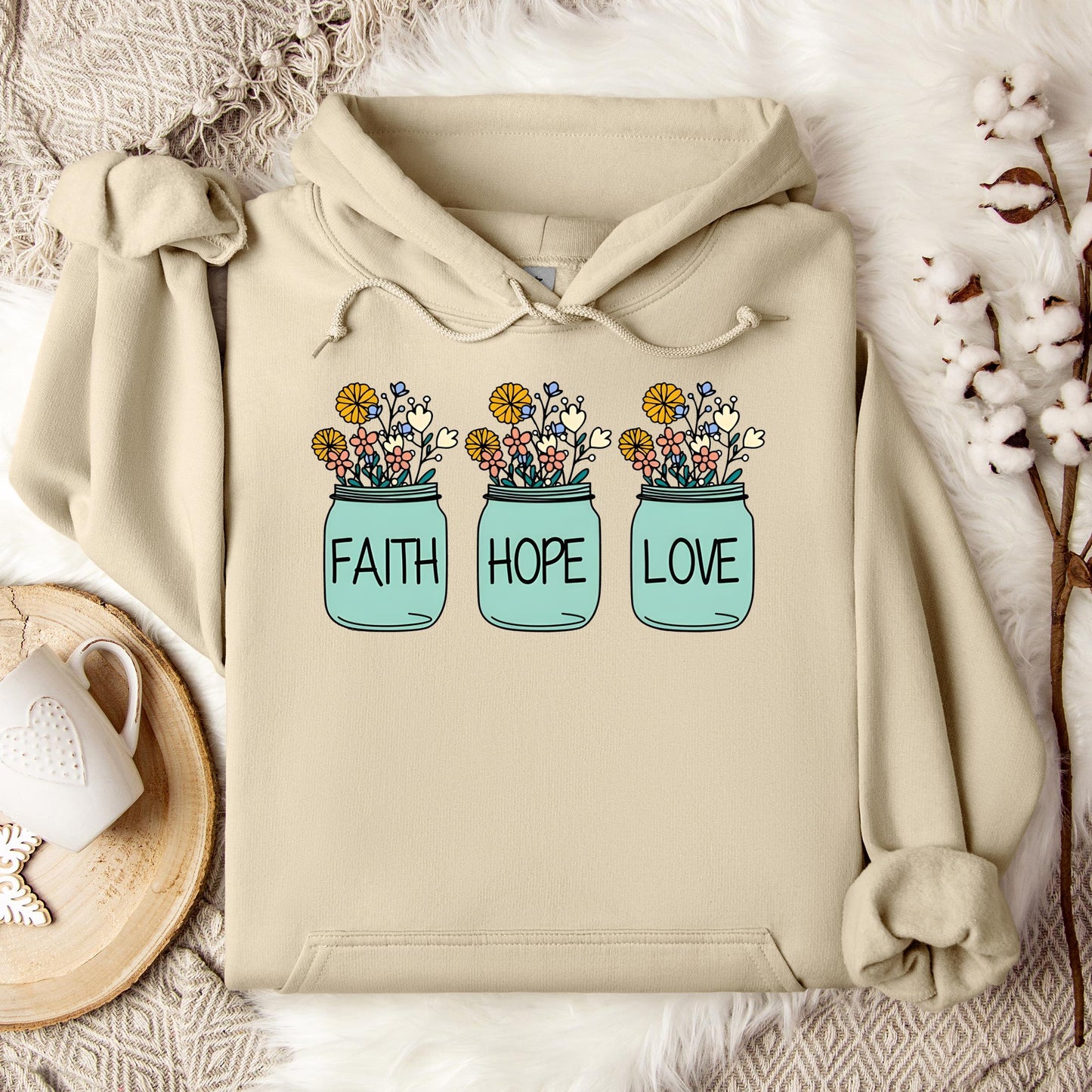 Faith Hope Love Flower 01 Hoodie