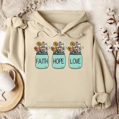 Faith Hope Love Flower 01 Hoodie
