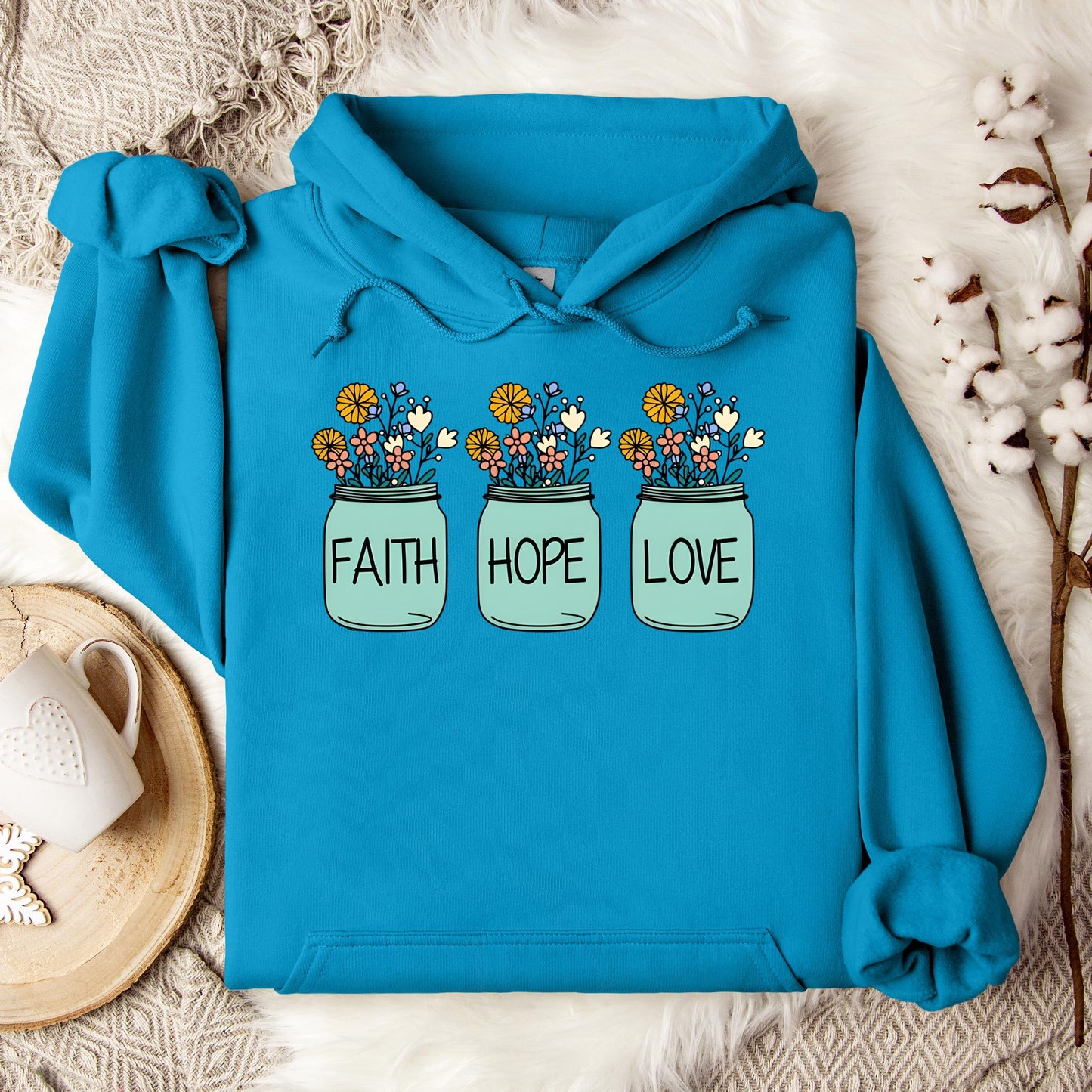 Faith Hope Love Flower 01 Hoodie
