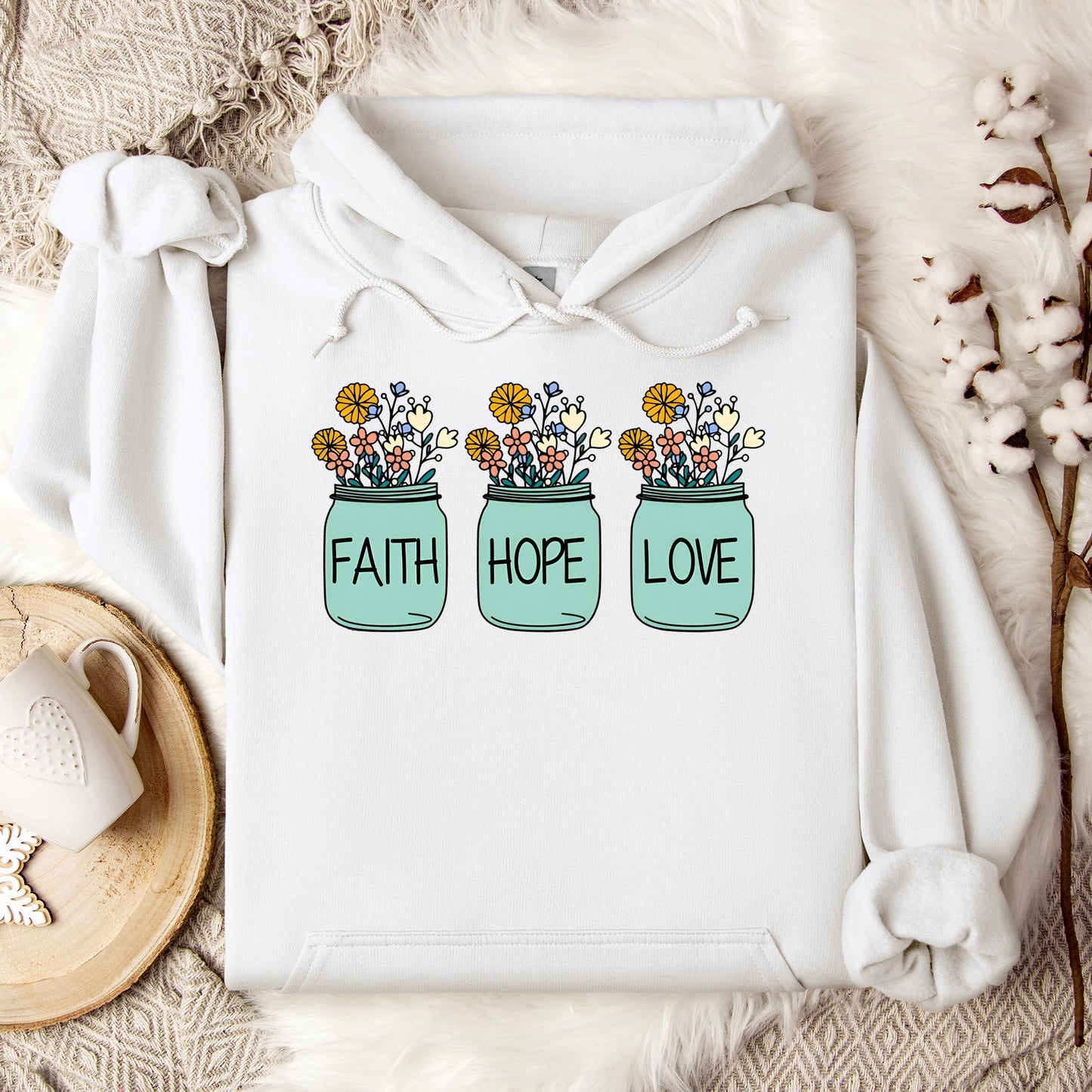 Faith Hope Love Flower 01 Hoodie