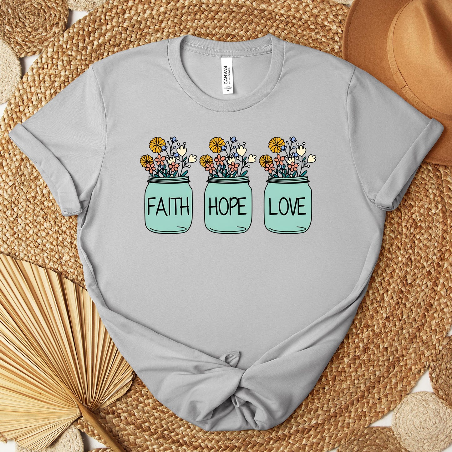 Faith Hope Love Flower 01 Premium T-shirt