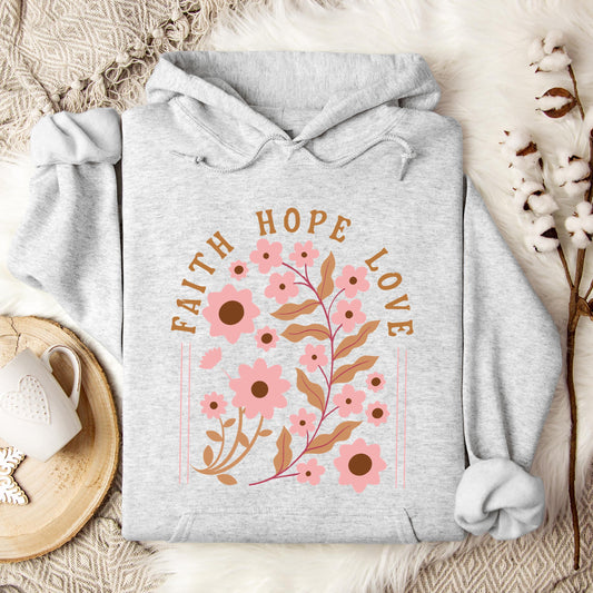 Faith Hope Love Flower 02 Hoodie