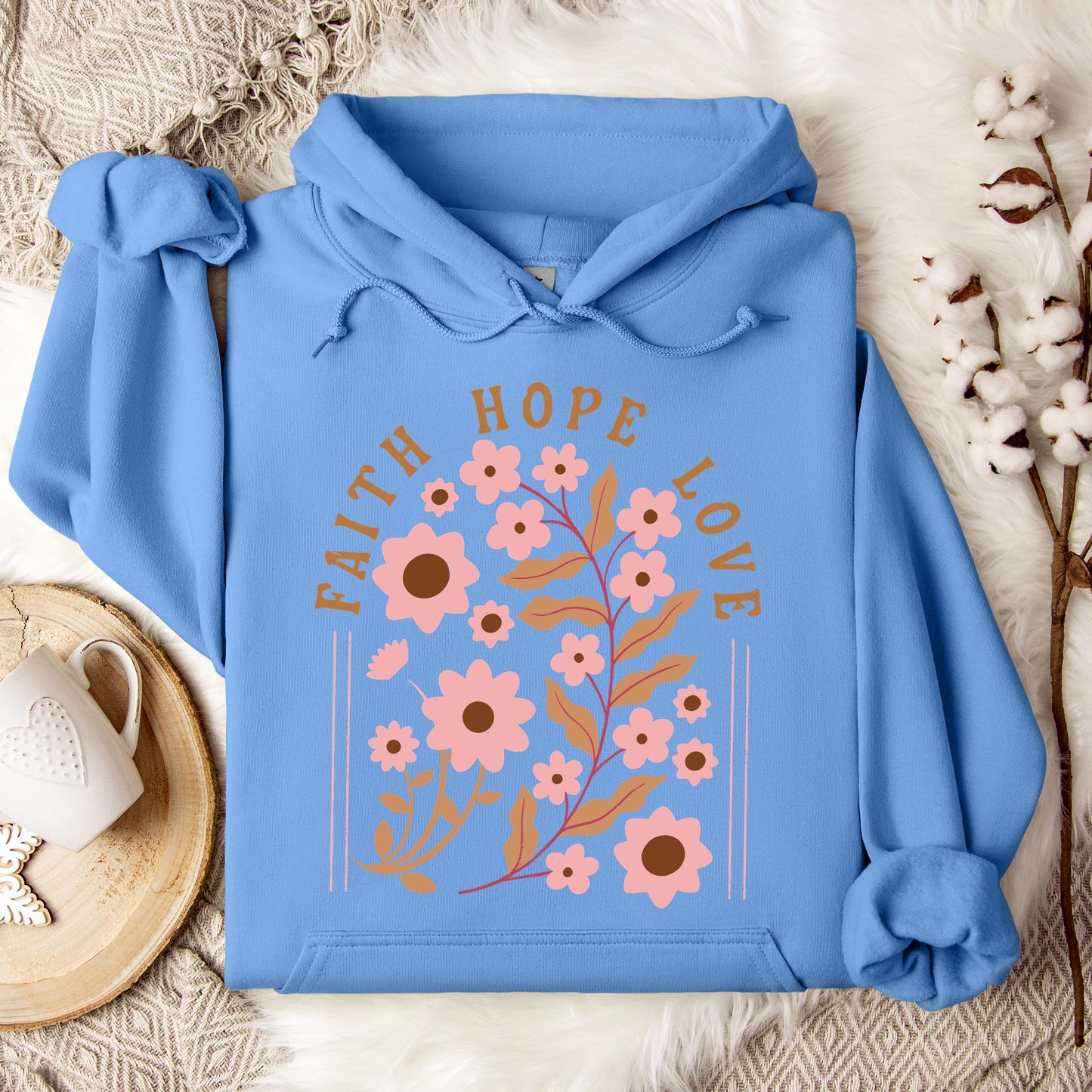 Faith Hope Love Flower 02 Hoodie