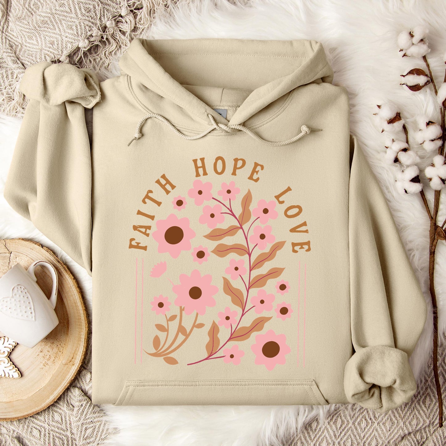Faith Hope Love Flower 02 Hoodie
