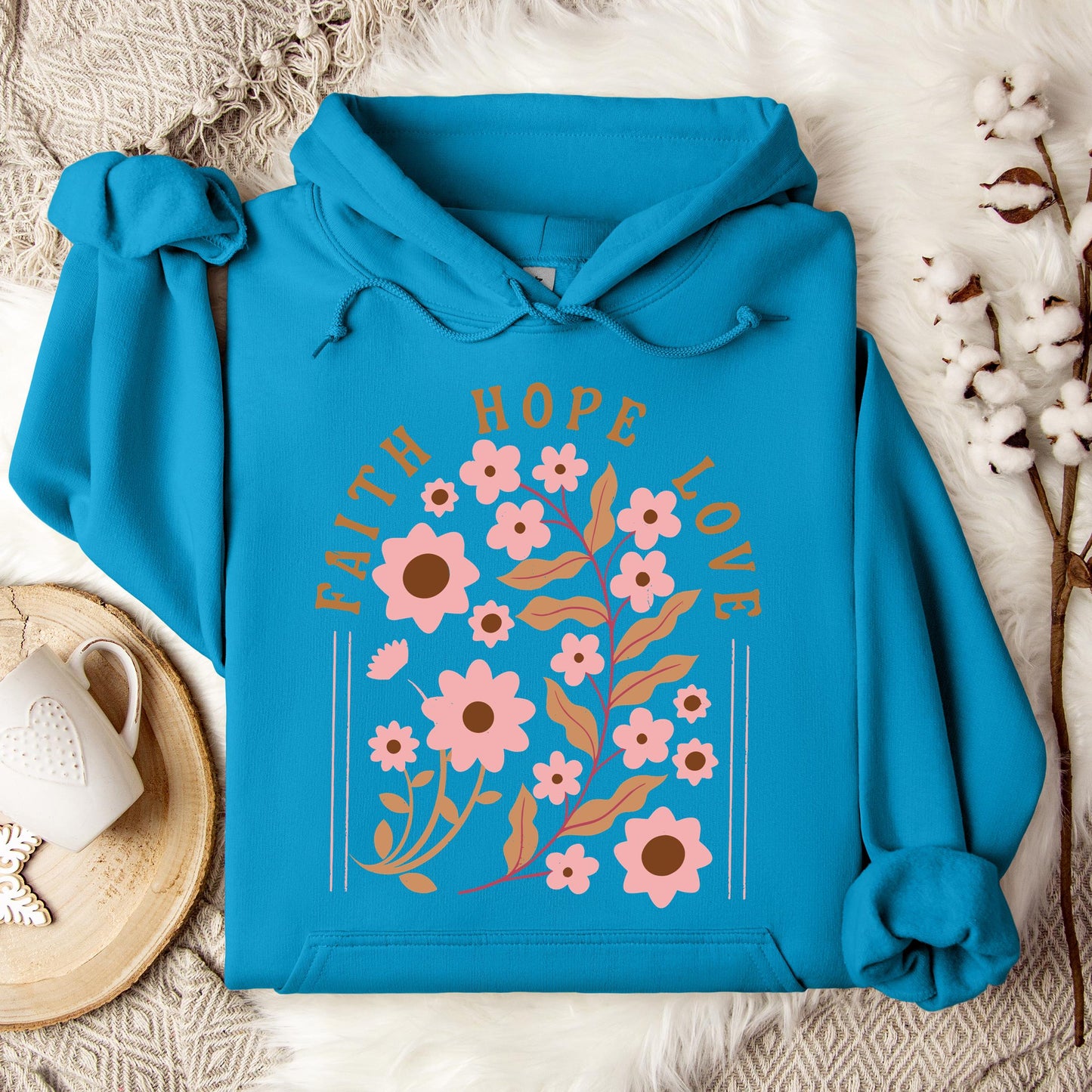 Faith Hope Love Flower 02 Hoodie