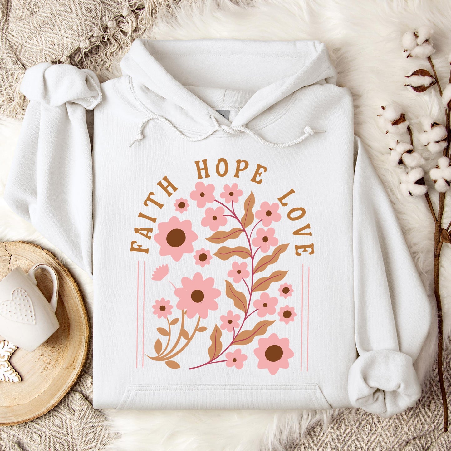 Faith Hope Love Flower 02 Hoodie