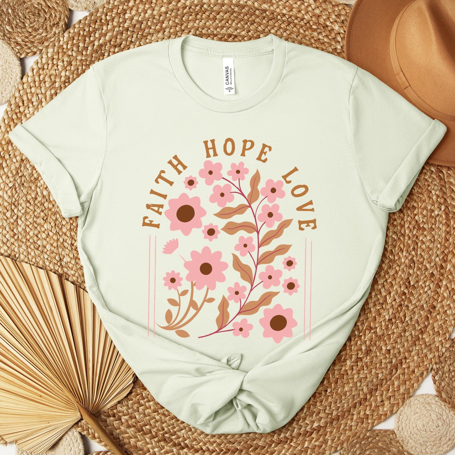 Faith Hope Love Flower 02 Premium T-shirt