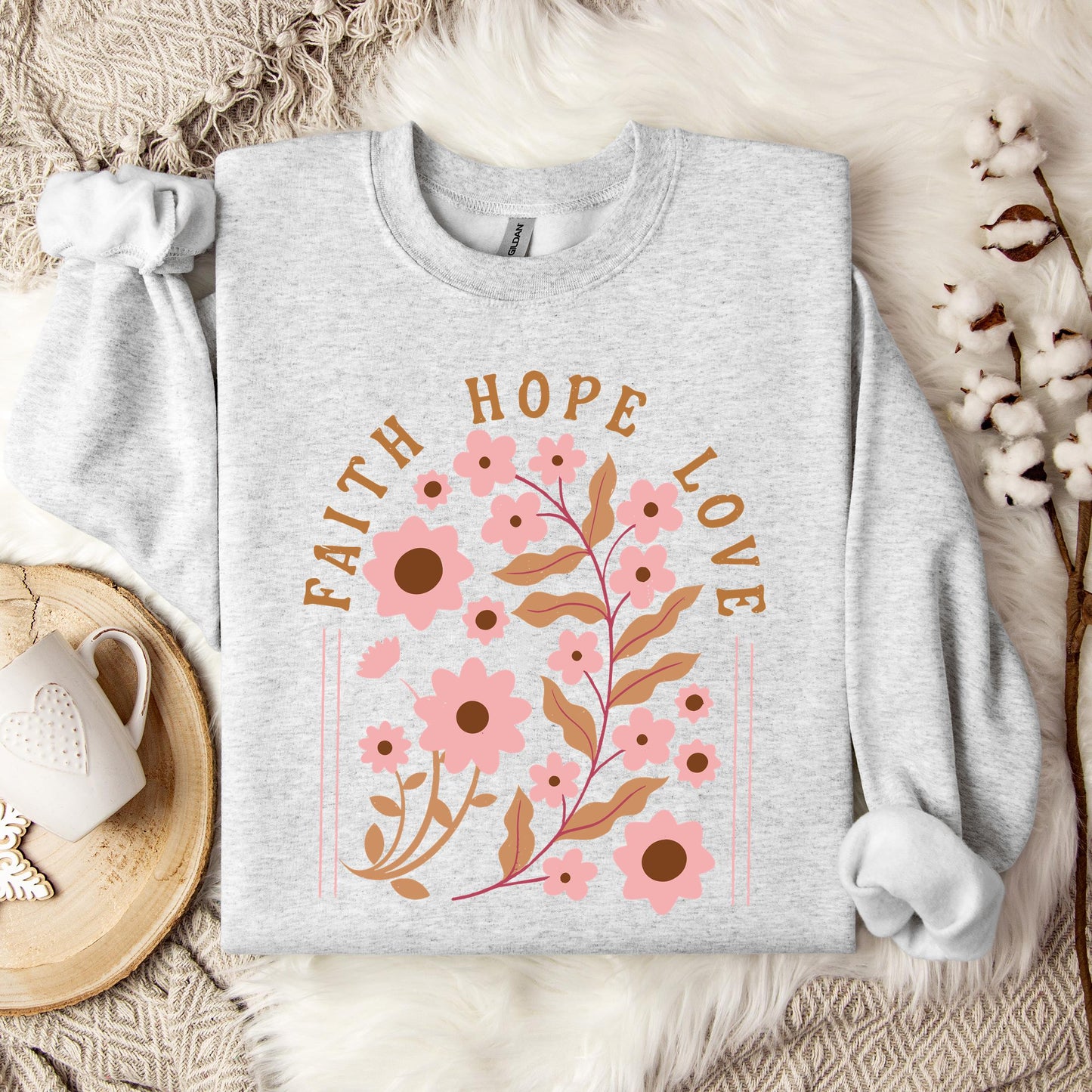Faith Hope Love Flower 02 Sweatshirt