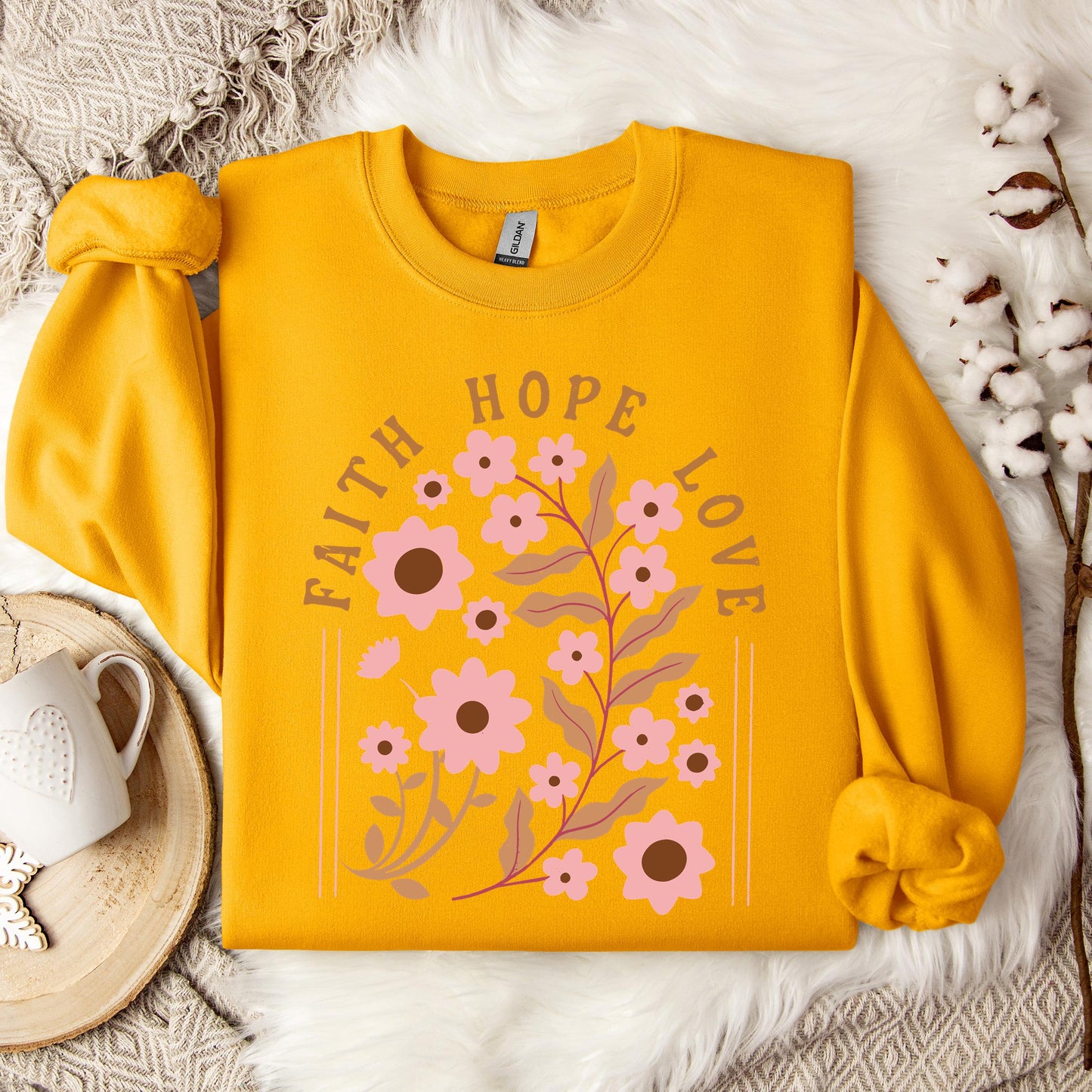 Faith Hope Love Flower 02 Sweatshirt