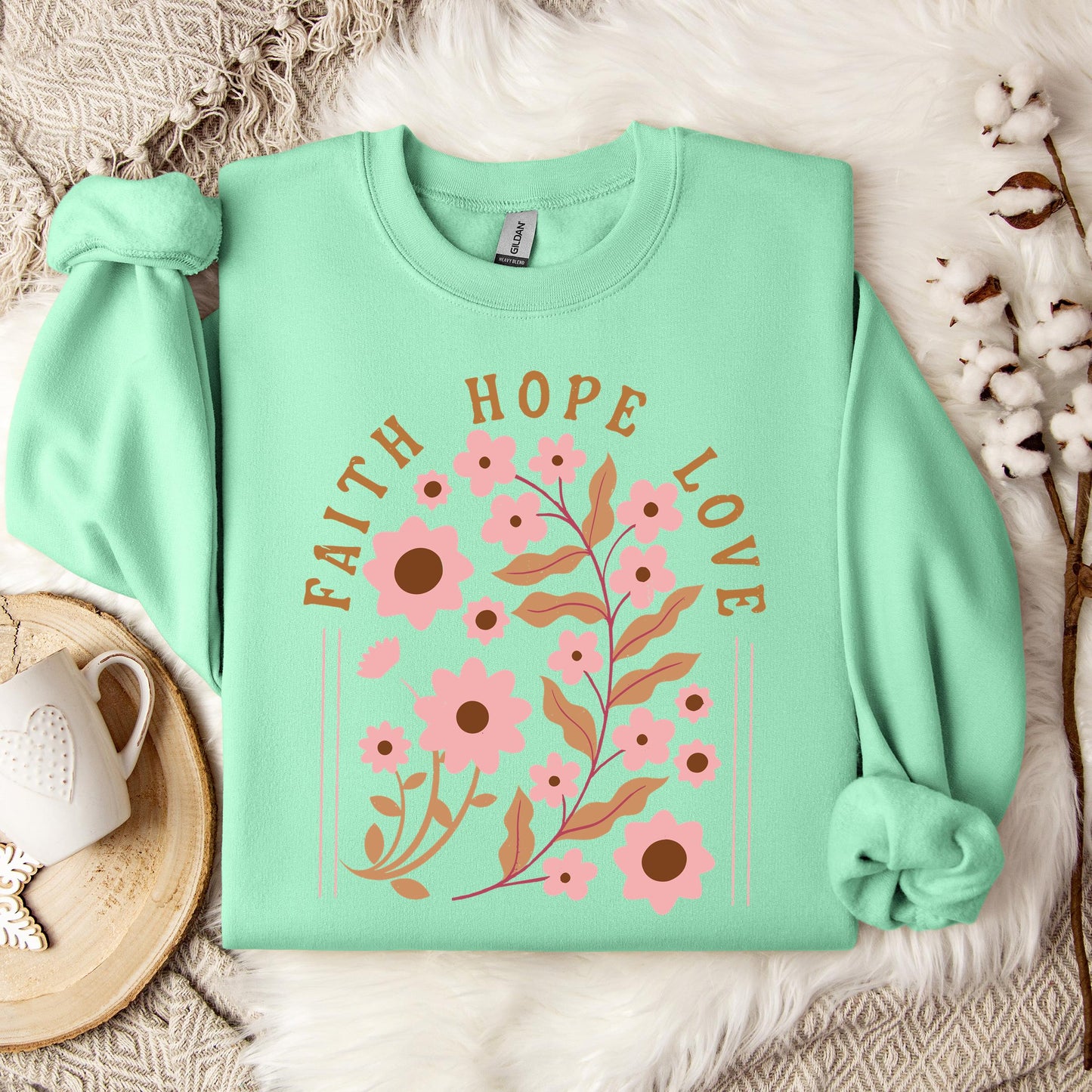 Faith Hope Love Flower 02 Sweatshirt