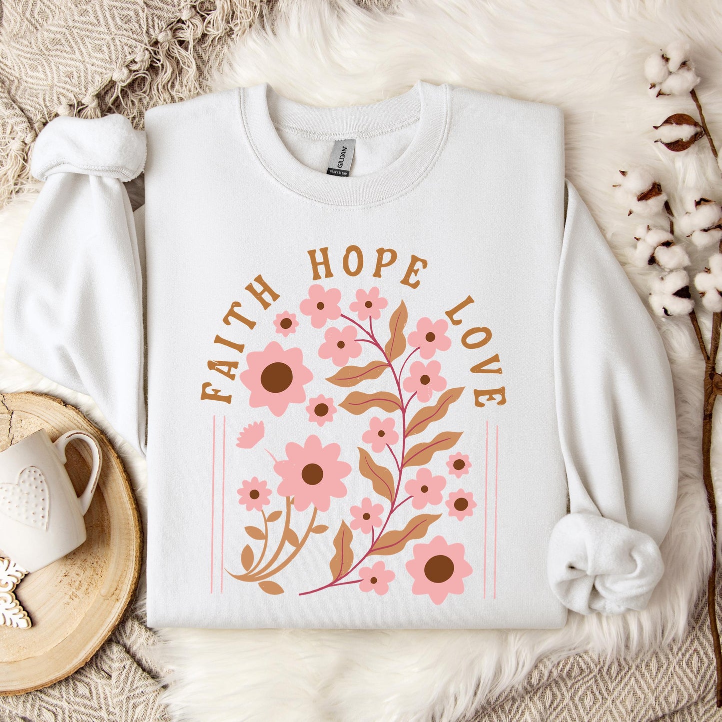 Faith Hope Love Flower 02 Sweatshirt