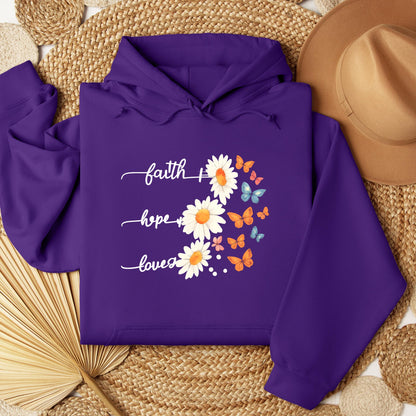 Faith Hope Love Flower And Butterflies