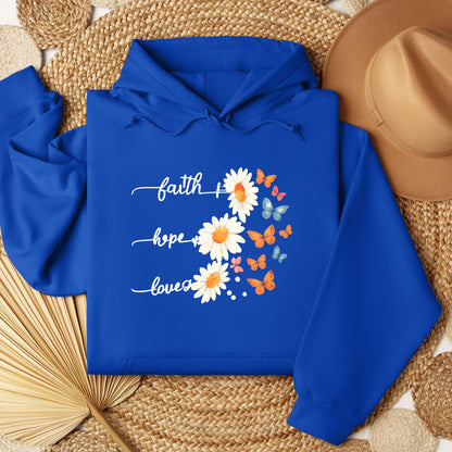Faith Hope Love Flower And Butterflies