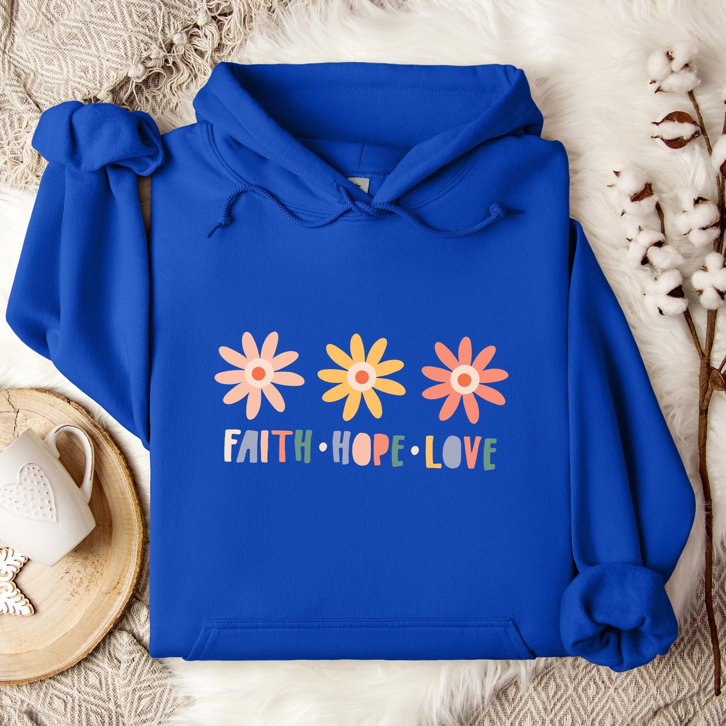 Faith Hope Love Flower Hoodie