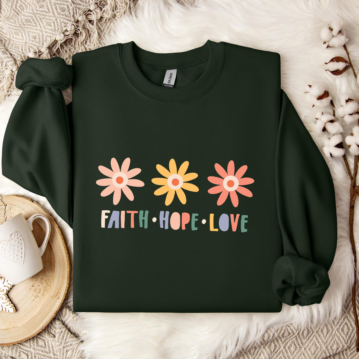 Faith Hope Love Flower Sweatshirt