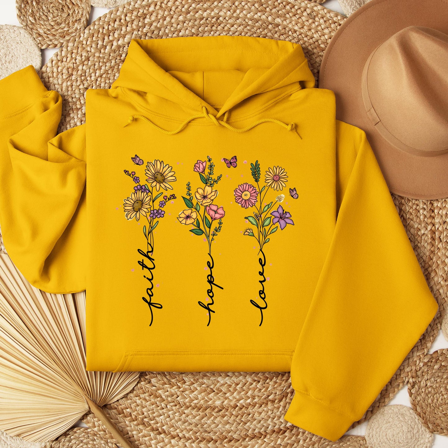 Faith Hope Love Sunflower Butterfly 01