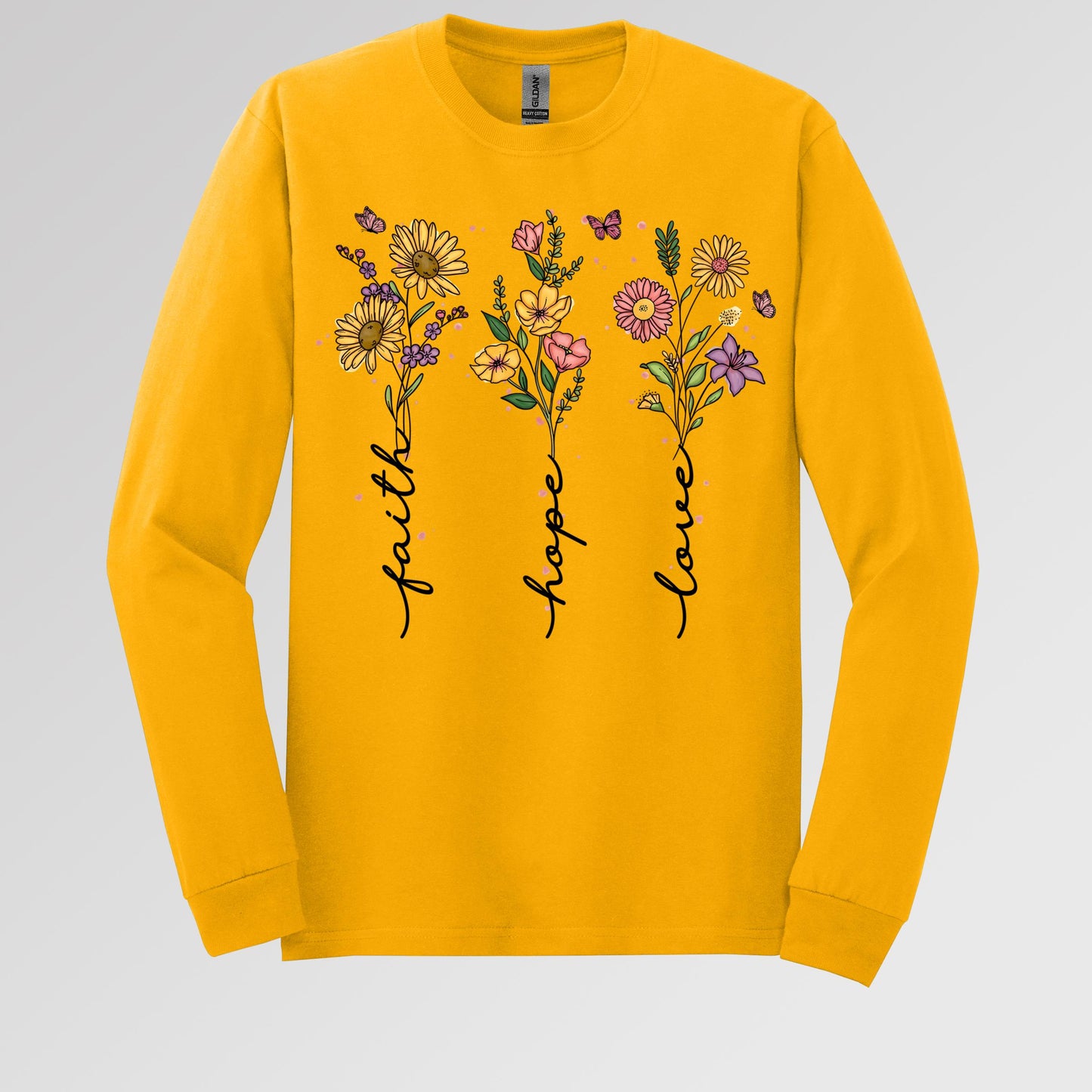 Faith Hope Love Sunflower Butterfly 01