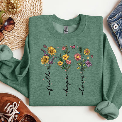 Faith Hope Love Sunflower Butterfly 01