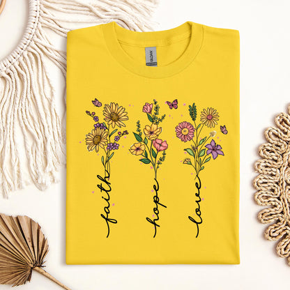 Faith Hope Love Sunflower Butterfly 01