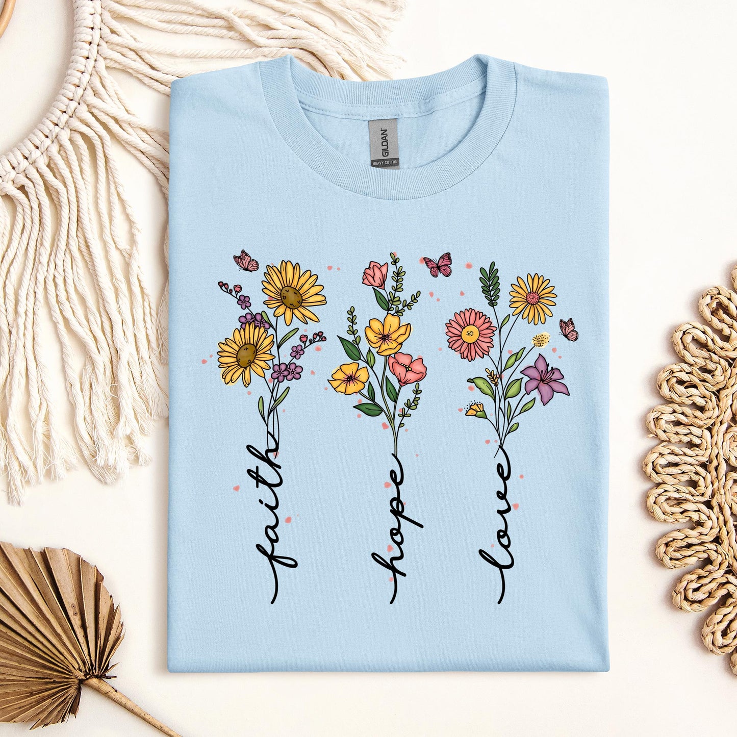 Faith Hope Love Sunflower Butterfly 01