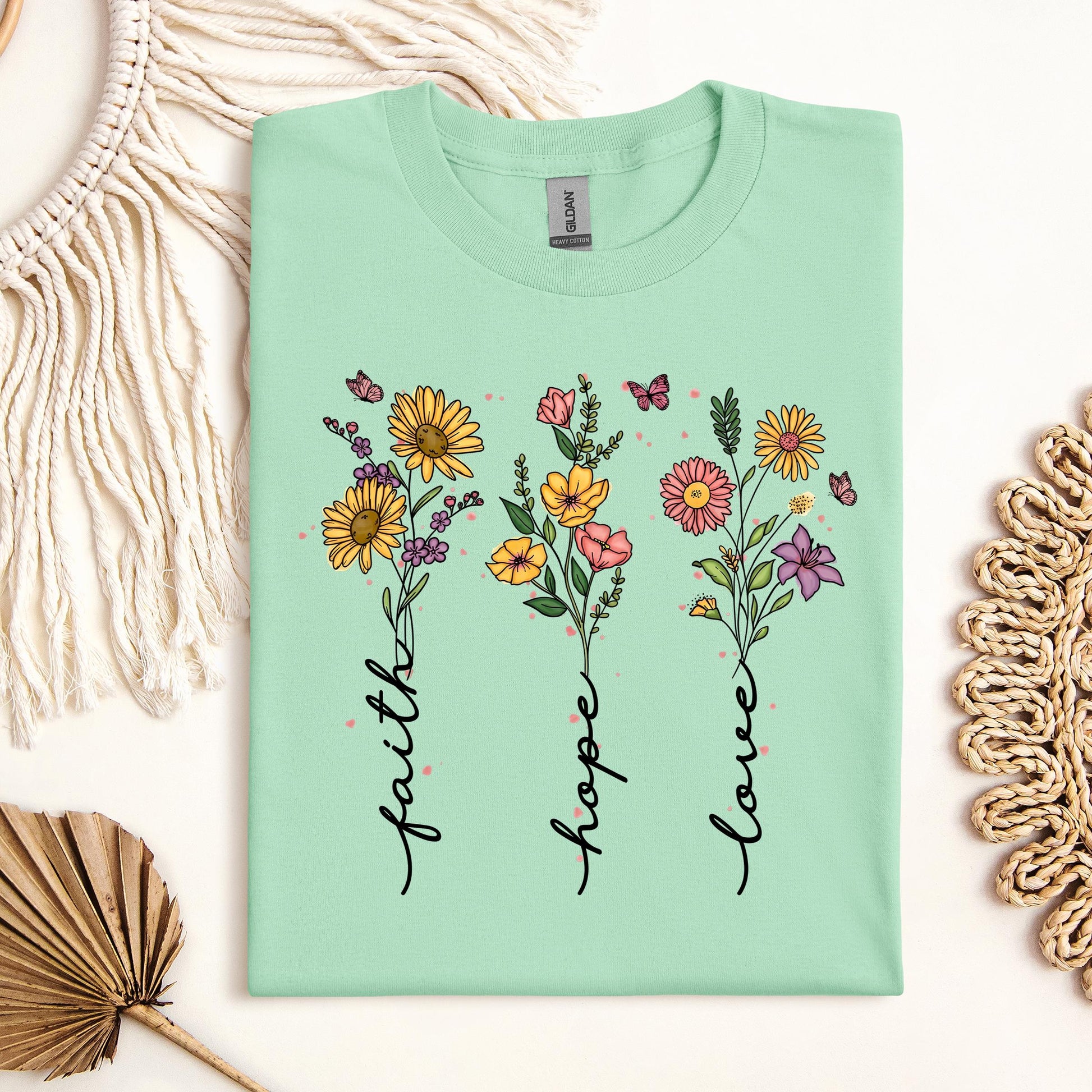Faith Hope Love Sunflower Butterfly 01