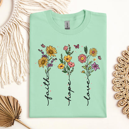 Faith Hope Love Sunflower Butterfly 01