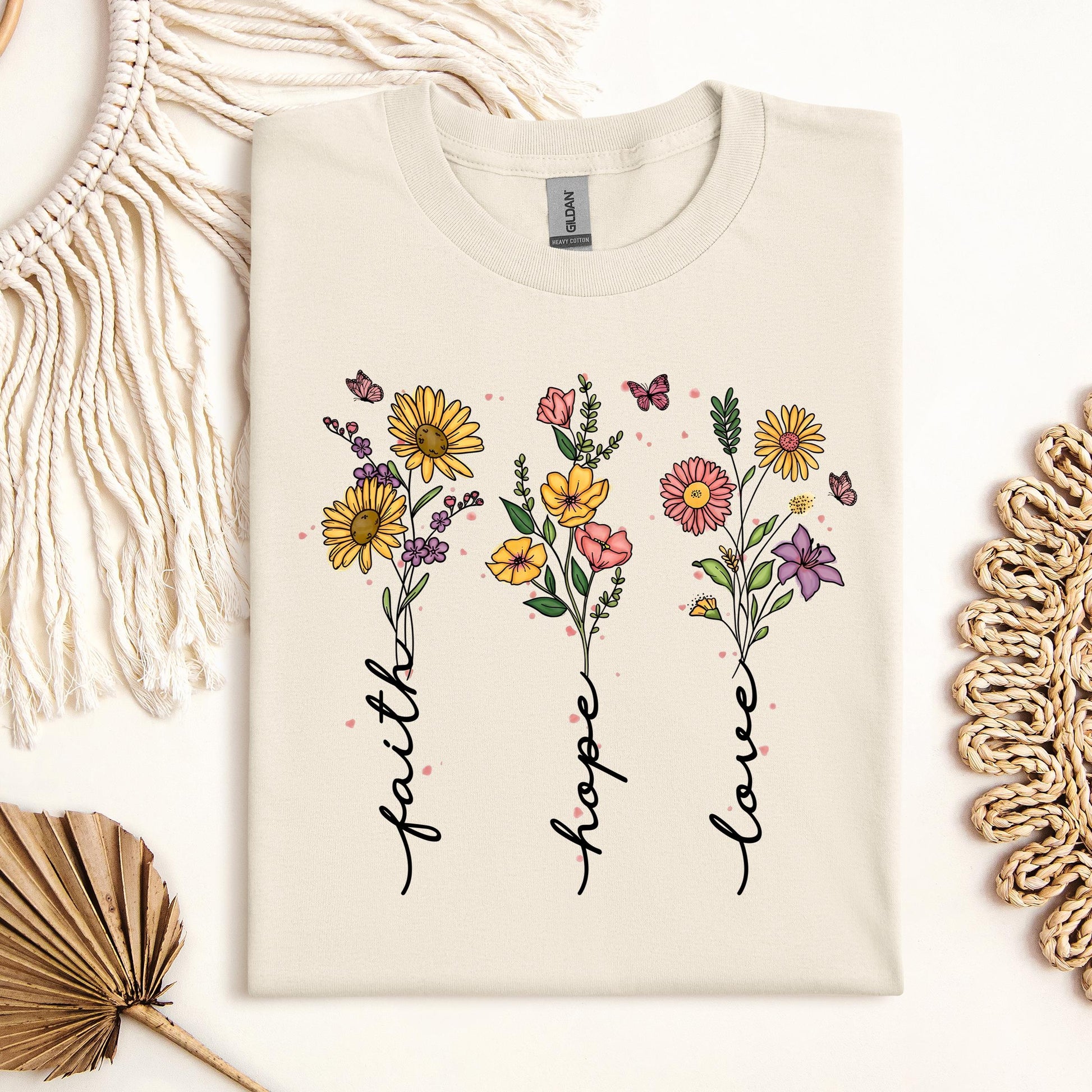 Faith Hope Love Sunflower Butterfly 01