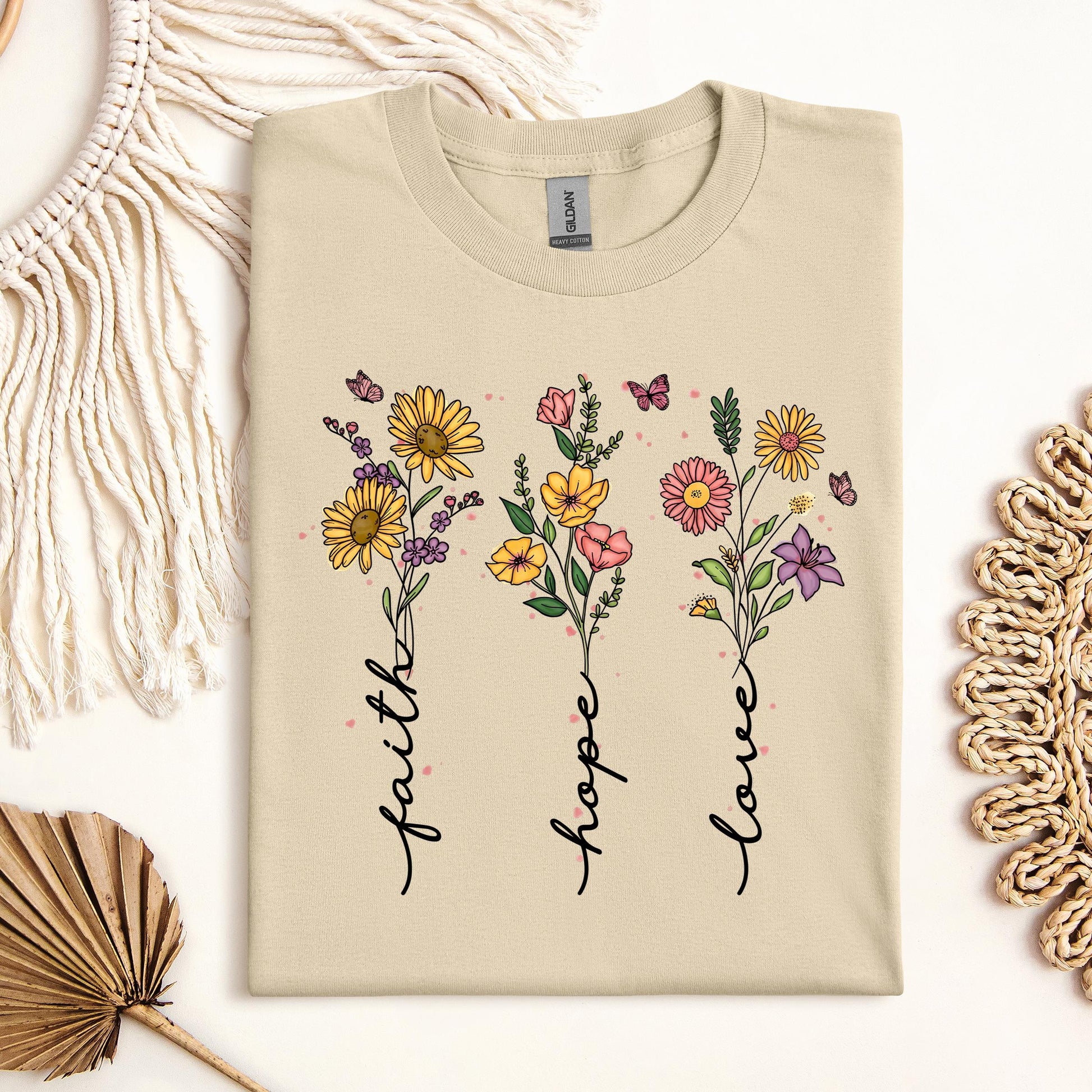 Faith Hope Love Sunflower Butterfly 01