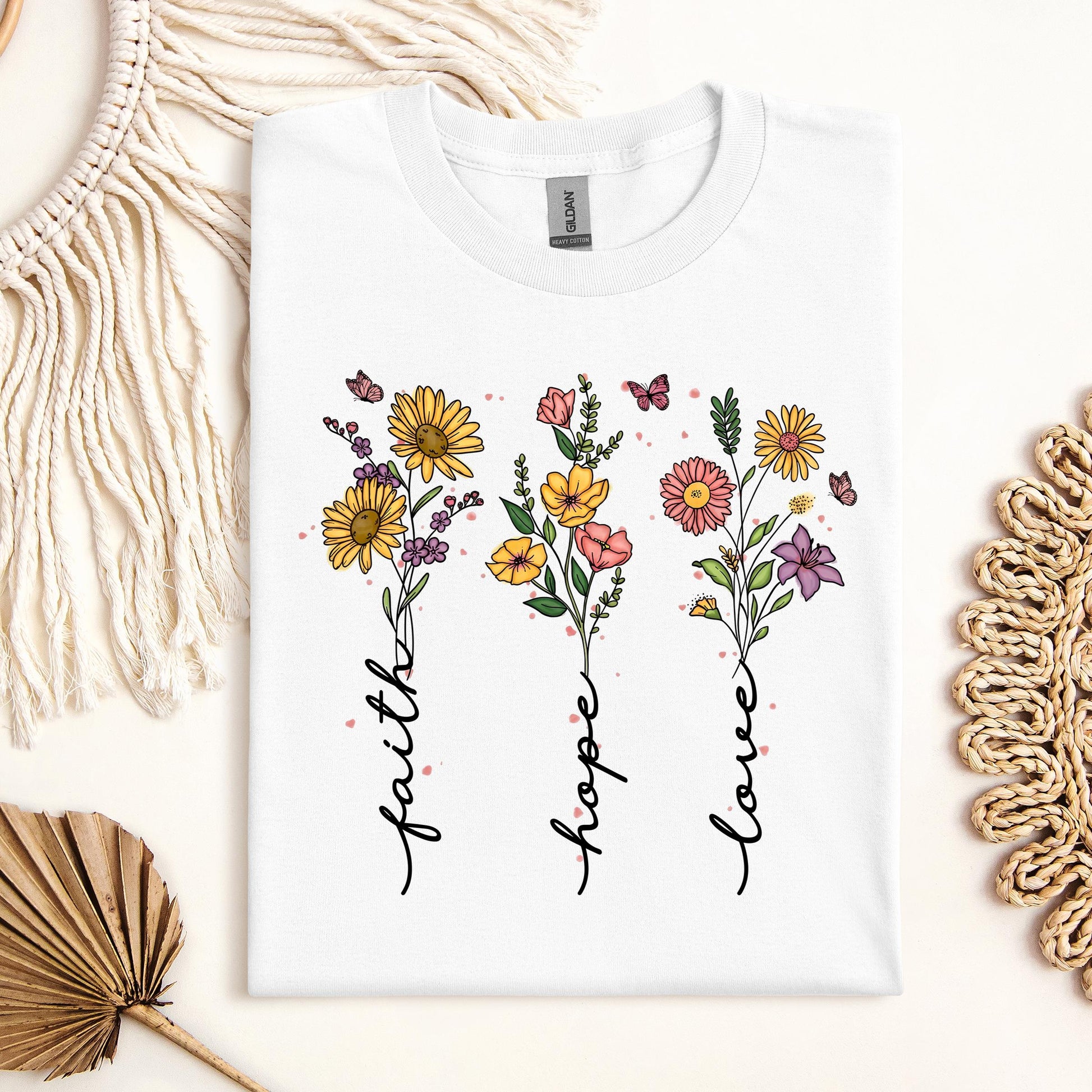 Faith Hope Love Sunflower Butterfly 01