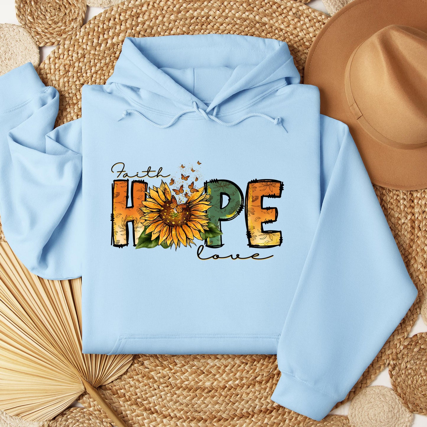Faith Hope Love Sunflower Butterfly 02