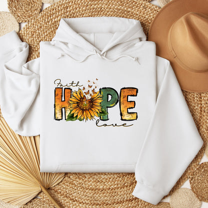Faith Hope Love Sunflower Butterfly 02