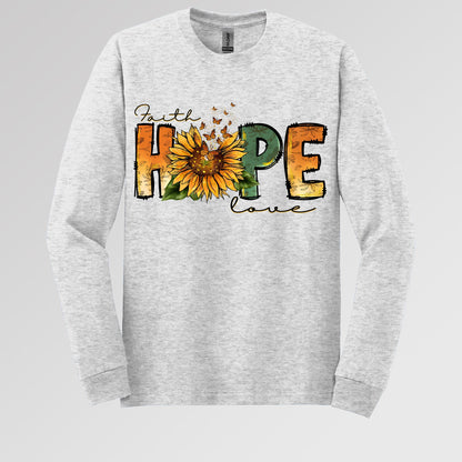 Faith Hope Love Sunflower Butterfly 02