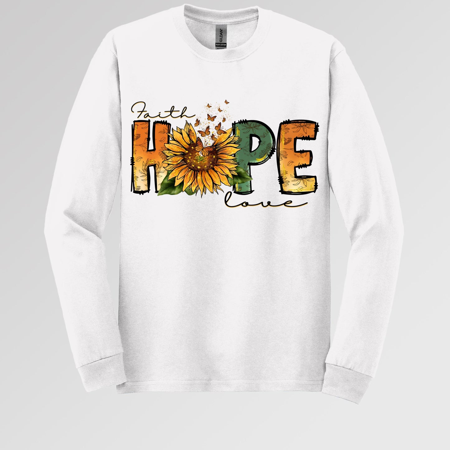 Faith Hope Love Sunflower Butterfly 02