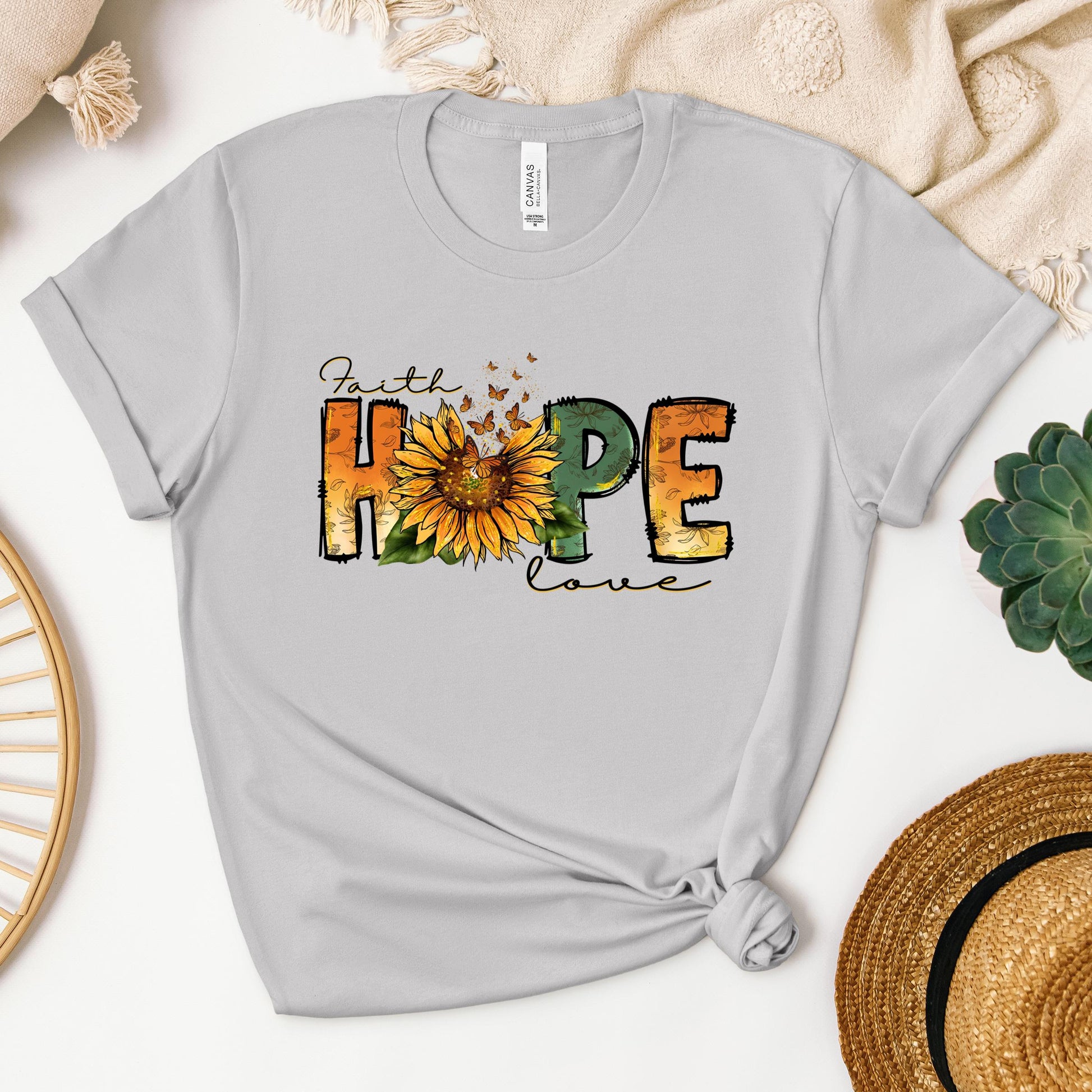 Faith Hope Love Sunflower Butterfly 02