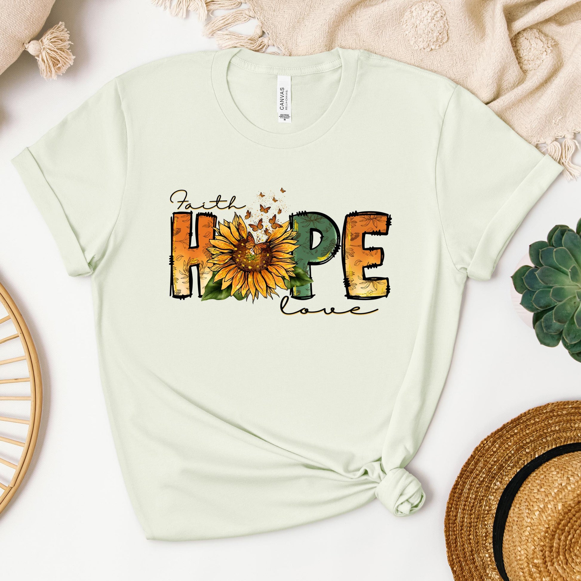 Faith Hope Love Sunflower Butterfly 02