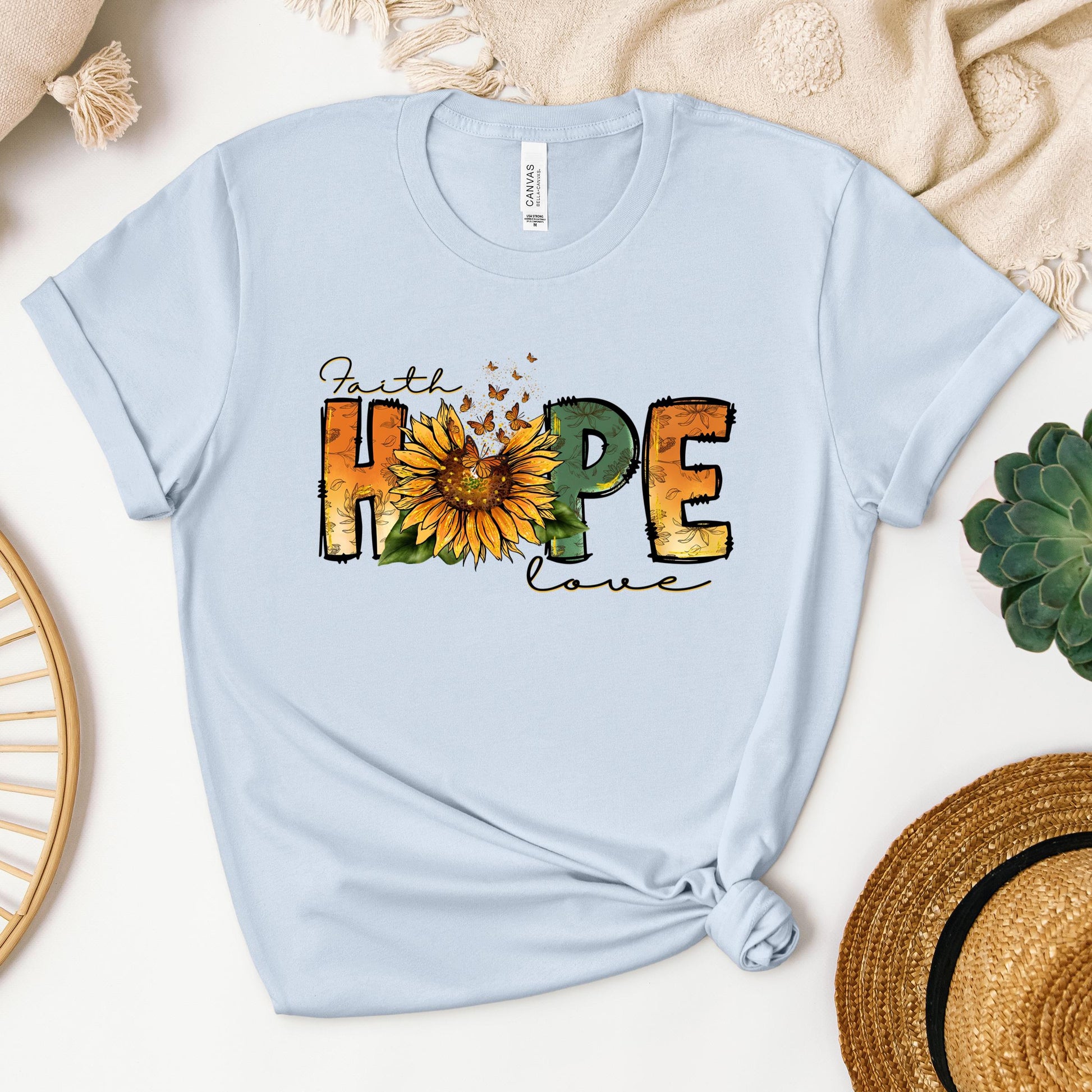 Faith Hope Love Sunflower Butterfly 02