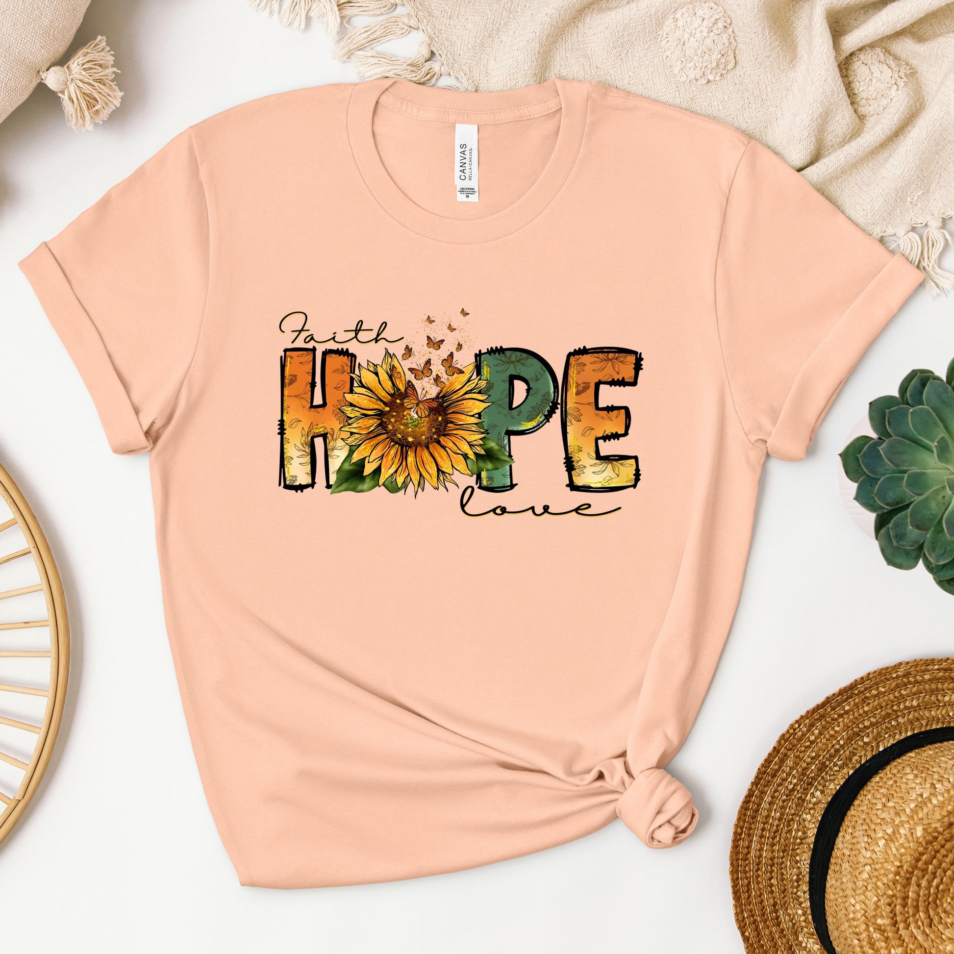 Faith Hope Love Sunflower Butterfly 02